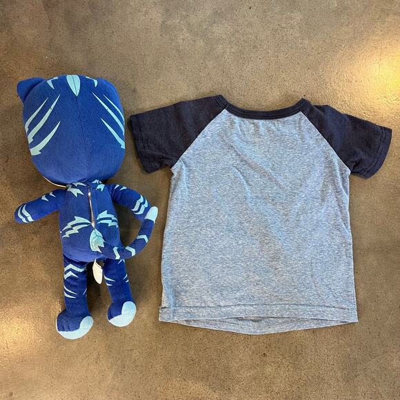 PJ Masks Cat Boy 16" Plush toy Jumping Bean blue tshirt boys 3T tee bundle set - Picture 2 of 3